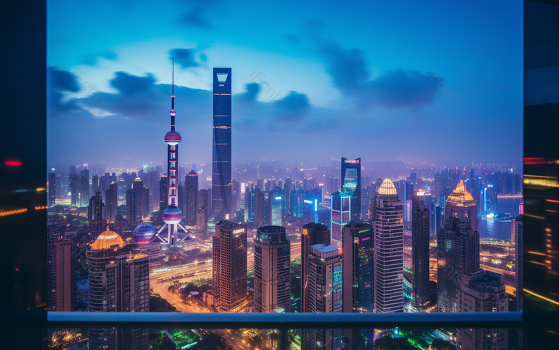 夜晚的上海城市都市东方明珠高楼大厦建筑霓虹灯亮起窗口视角实拍图像摄影,高清,摄影图,摄影图片,图片大全,摄影图免费下载